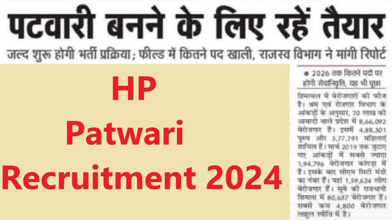 HP Patwari Recruitment 2024