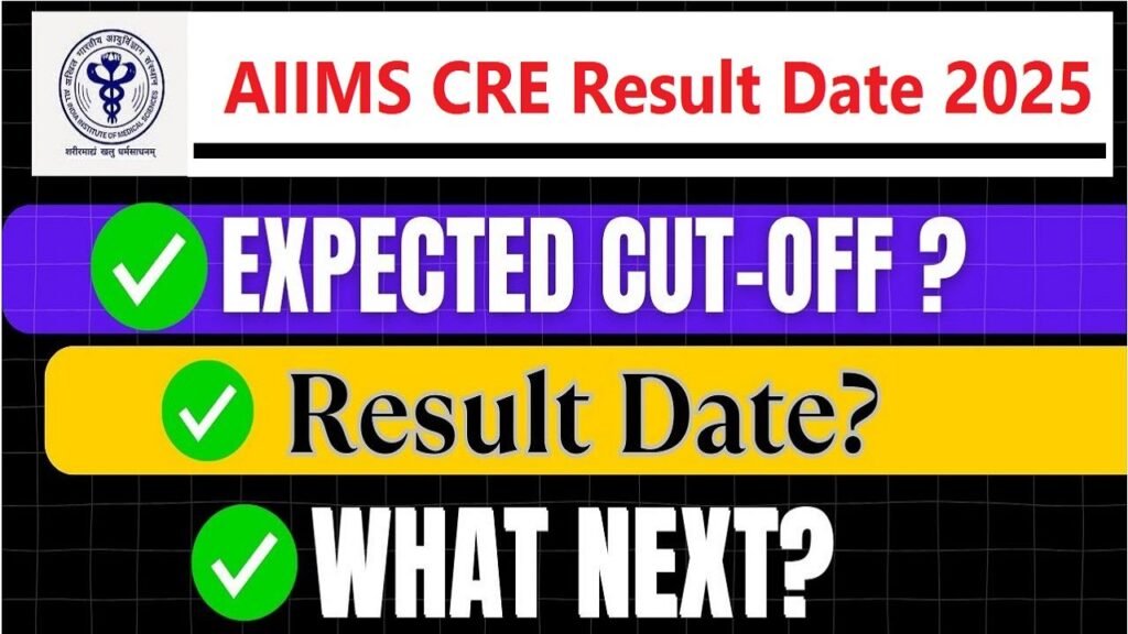 AIIMS CRE Result Date 2025 Cut Off