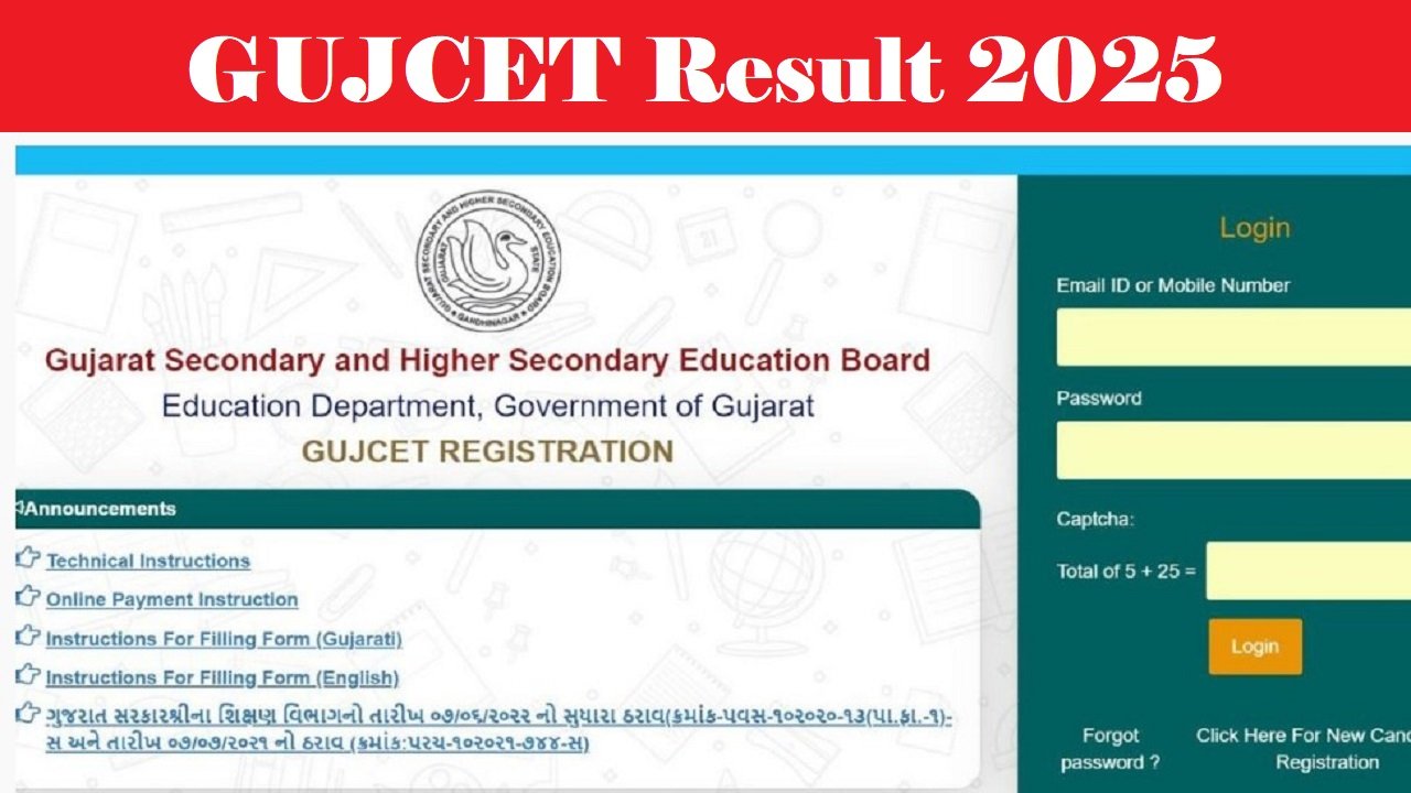 GUJCET Result 2025