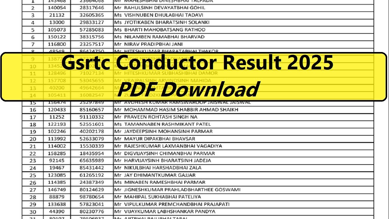 Gsrtc Conductor Result