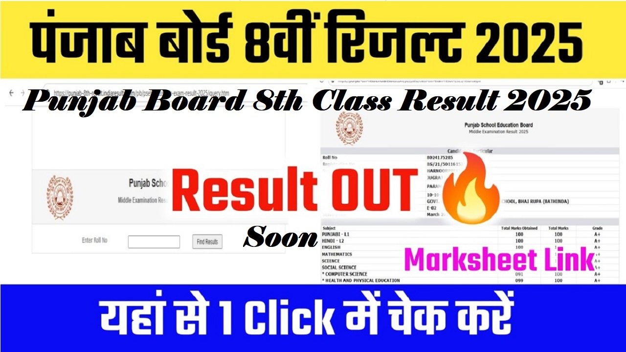 Punjab Board 8th Class Result 2025