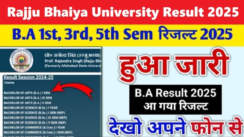 Rajju Bhaiya University Result 2025 Declared: Check UG and PG Odd Semester Results Online 1 Rajju Bhaiya University Result 2025