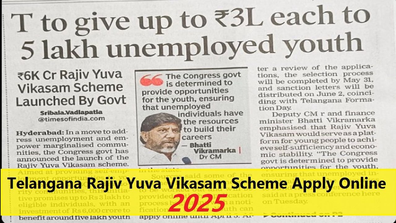 Telangana Rajiv Yuva Vikasam Scheme Apply Online 2025: Check Eligibility & Registration Process