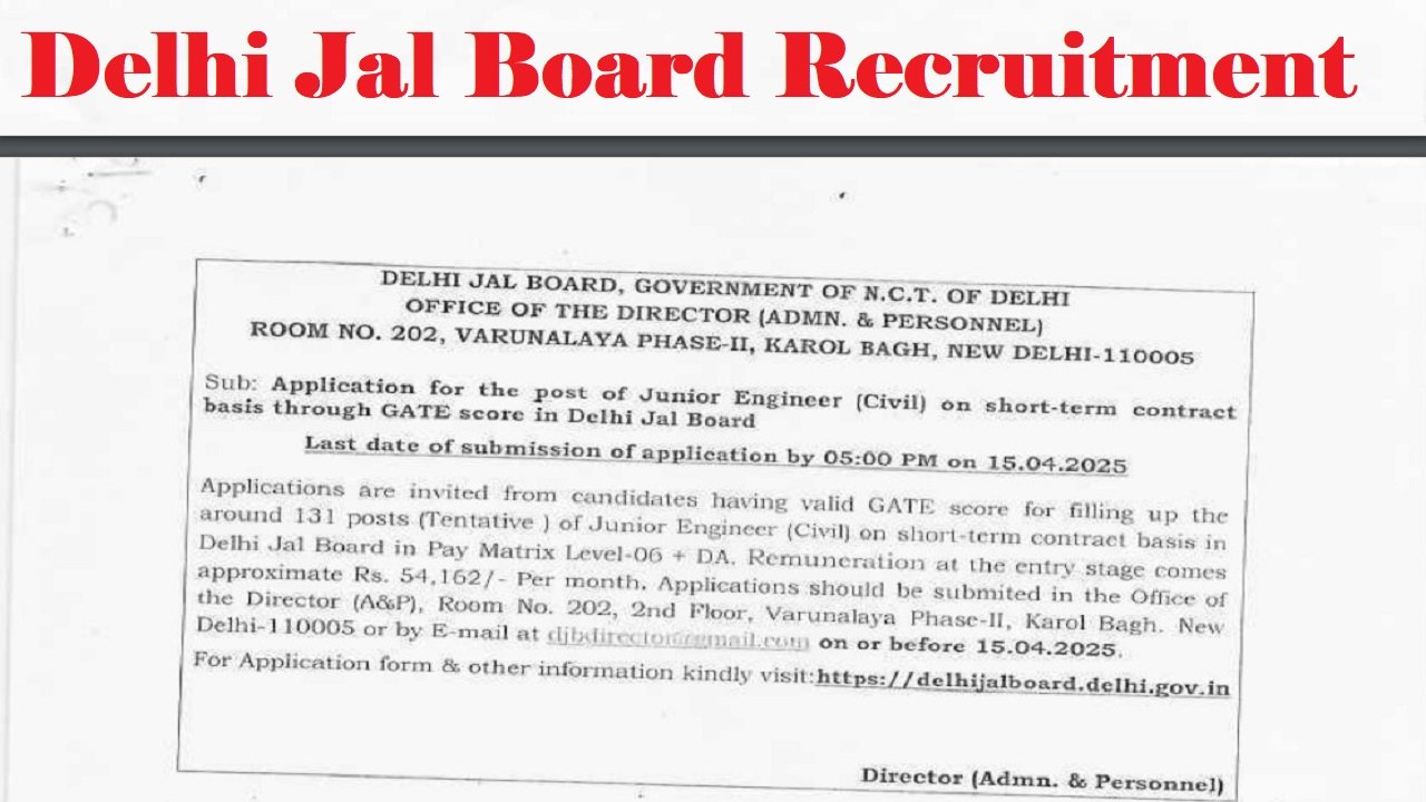 Delhi Jal Board Recruitment