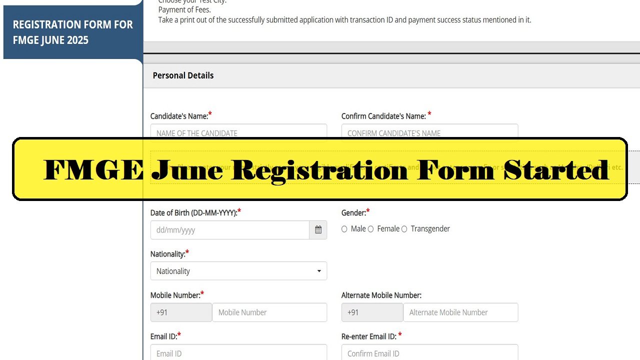 FMGE June Registration Form Started