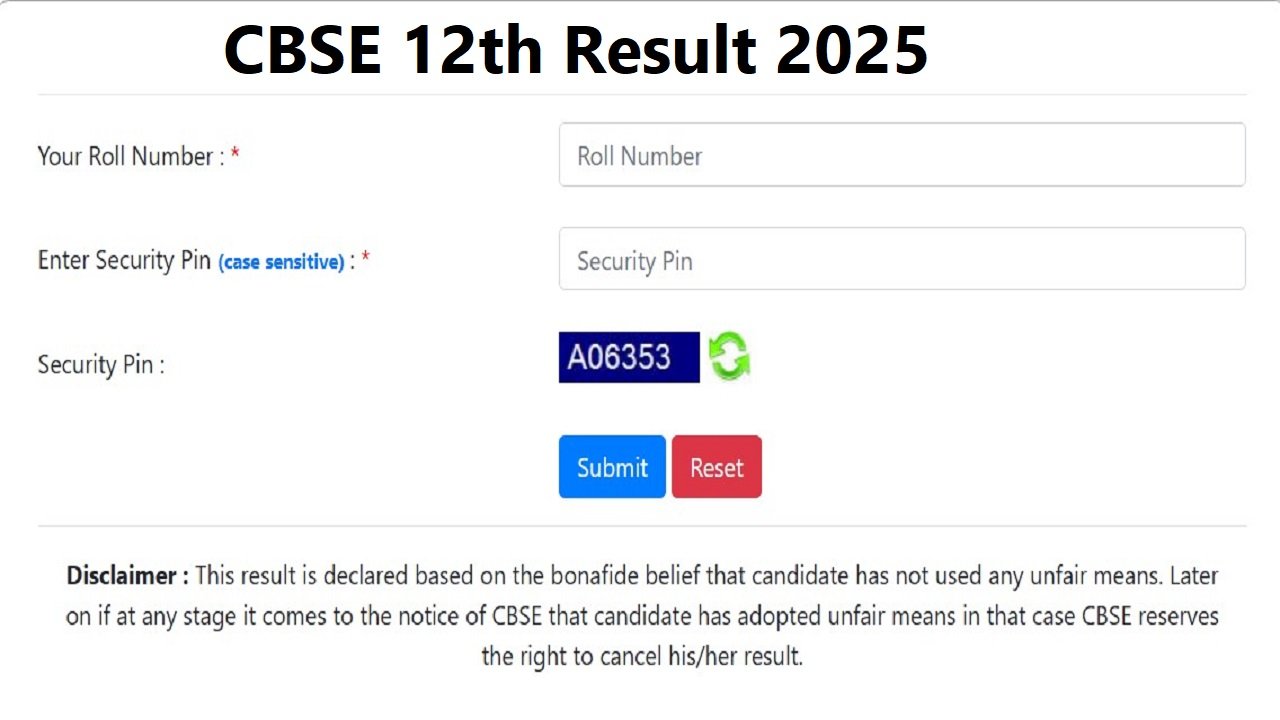 CBSE 12th Result 2025 Date