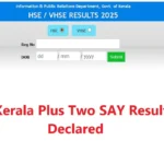 DHSE Kerala Plus Two SAY Result 2025 Declared