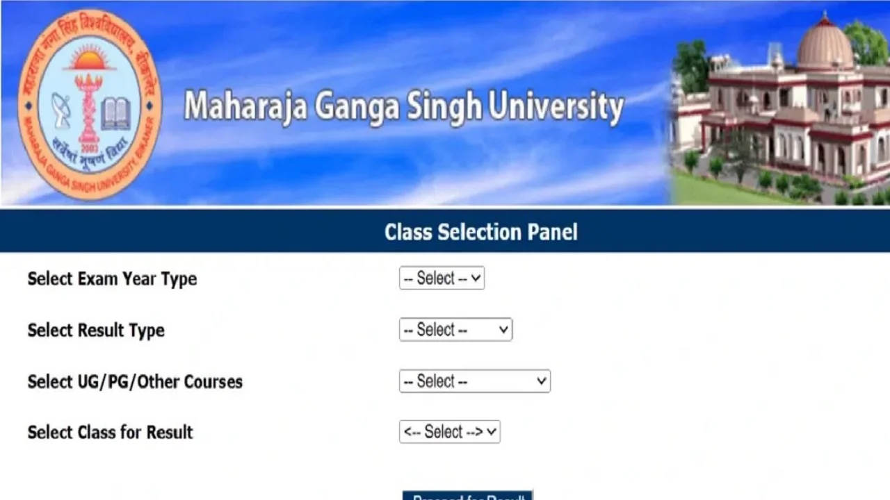Maharaja Ganga Singh University Result