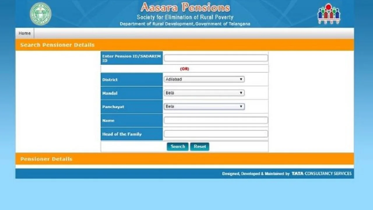 TS Aasara Pension Status